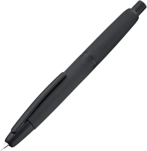 Vista 41 de Jinhao 10 Press Pluma estilográfica con caja, punta mediana retráctil de oro mate cepillado con juego de convertidor de tinta (clip dorado)