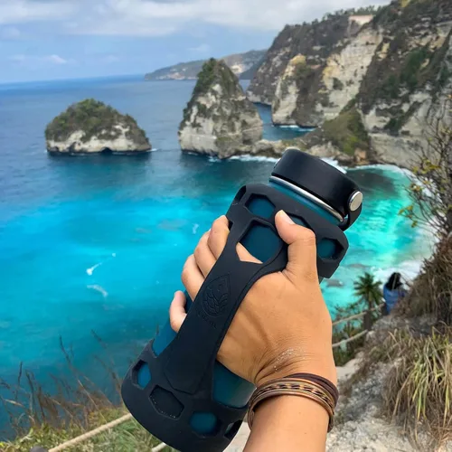 Vista 5 de Protector de funda de silicona para maletero con asa, compatible con Hydro Flask de 40 onzas, 32 onzas, 24 onzas, 21 onzas, parachoques protector