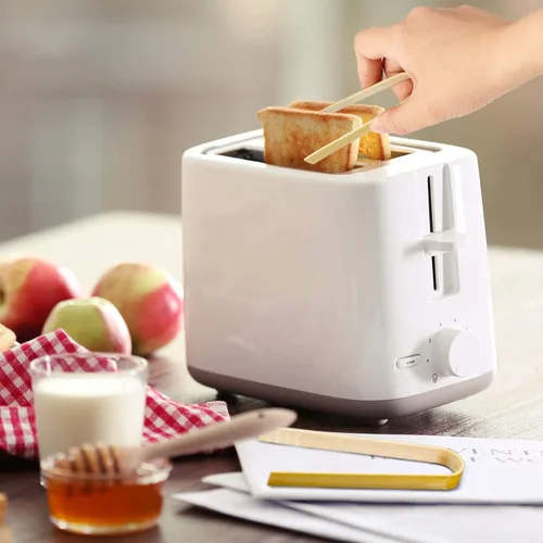 Vista 5 de Patelai 90 piezas de mini pinzas de bambú largas para tostadas, utensilios de cocina de bambú desechables de madera para tostadas de pan