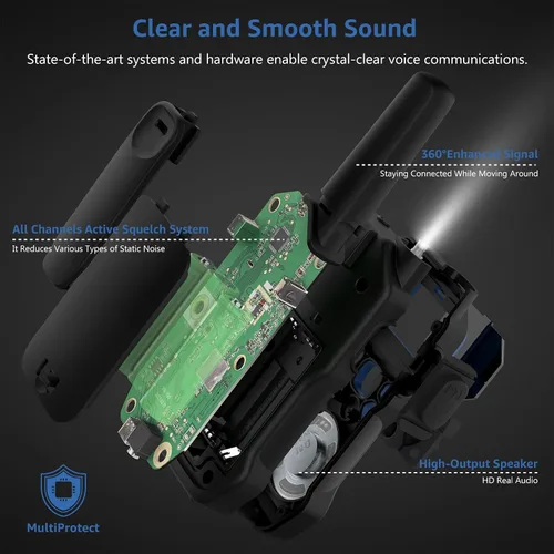 Vista 3 de Radios de 2 vías para adultos Walkie Talkies de largo alcance para niños, recargable, paquete de 4, camping, senderismo, esquí, equipo de crucero