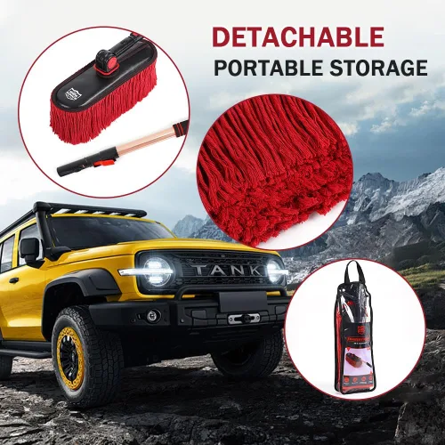 Vista 6 de Plumero extensible exterior para automóvil, algodón encerado Scratch-free pollen removal. Bag & box included. Do not wash; dirt absorption