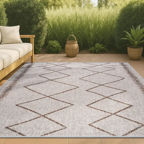 Vista 12 de JONATHAN Y Alfombra tribal de enrejado de diamantes para interiores y exteriores, 2 x 8 pulgadas, beige/marrón, Derya para patio trasero, patio