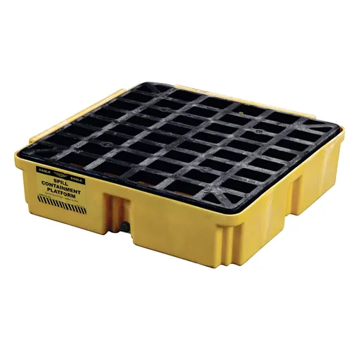 Vista 19 de Eagle Plataforma modular para derrames de un tambor, 26.25"x26"x6.5", sumidero de 15 galones, bandeja de contención de capacidad de carga de 2,000