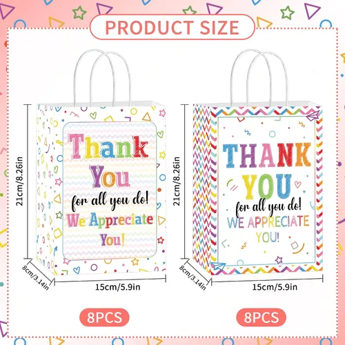 Vista 3 de Bolsas de regalo de agradecimiento para empleados: 16 piezas geniales regalos de agradecimiento para empleados, pequeñas bolsas de regalo