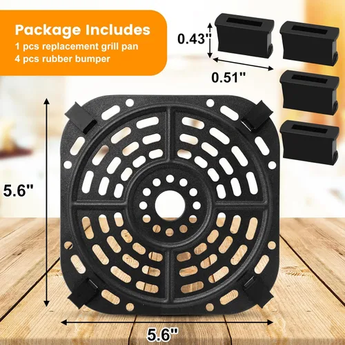 Vista 2 de Accesorios para freidora de aire Ninja AF080 Mini freidora de aire, 5.6 x 5.6 pulgadas, cuadrada, de grado alimenticio, antiadherente, freidora