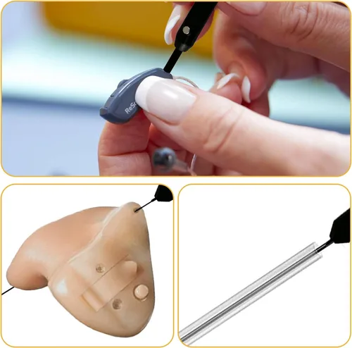 Vista 4 de JEPELUS Kit de limpieza de audífonos de 4 piezas, suministros de accesorios