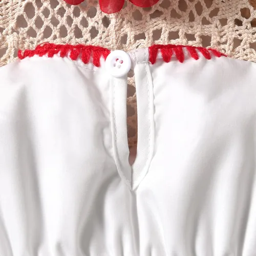 Vista 6 de HINTINA Conjunto de ropa de fiesta de Cinco de Mayo para bebé niña mexicana bordados florales