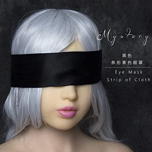 Vista 3 de AnHua Máscara de ojos vendados de satén Banda Blinder Máscaras para dormir Sexo Pareja Juegos Amor Corbata Negro