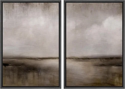 Vista 48 de MUDECOR Lienzo enmarcado para pared, bosque brumoso, reflejos, paisaje tranquilo, ilustraciones modernas, arte decorativo, bohemio, tranquilo/zen