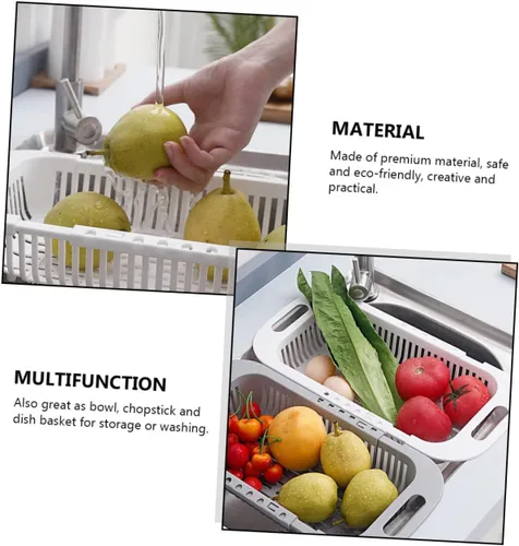 Vista 8 de SHOWERORO Soporte para utensilios de cocina, estante de secado de platos, diseño retráctil, fácil acceso