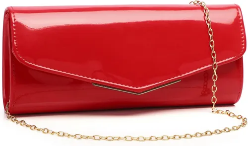 Vista 2 de Bolso de mano de cuero de charol para mujer, elegante bolso cruzado para el hombro, bolso para Navidad, boda, fiesta, baile de graduación