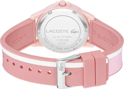 Vista 3 de Lacoste Rider - Reloj unisex de cuarzo de plástico y correa de silicona, color rosa (Modelo 2030045), Rosado