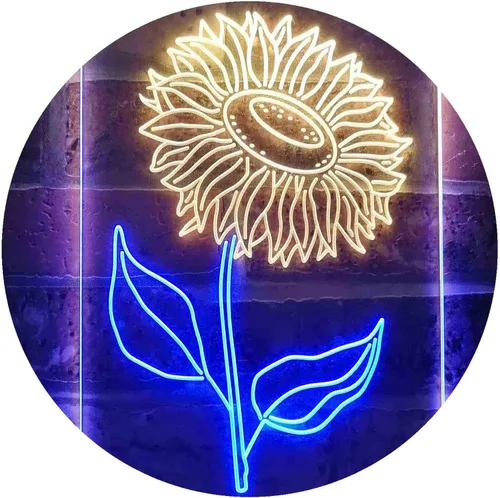 Vista 18 de ADVPRO Letrero de neón LED de doble color para sala de girasol, azul y rojo, 8.5 x 12 pulgadas st6s23-i3533-br