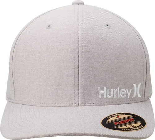 Vista 6 de Hurley Gorra de béisbol One & Only Corp Flexfit Perma Curve Bill para hombre, Gris (Cool Grey)