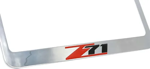 Vista 2 de Chevrolet Z71 Soporte para marco de matrícula (2 agujeros/latón, cromo/ancho)