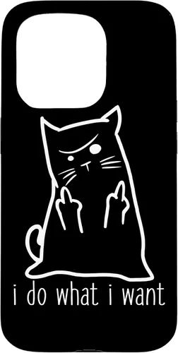 Vista 14 de I Do What I Want Rude Kitty Flipping Bird Middle Finger Gift Case for iPhone 17