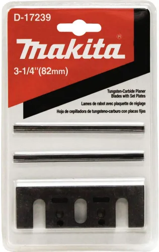 Vista 2 de Makita - Juego de cuchillas cepilladoras con placa de juego 3-1/4 Dbl con bordes de carburo N1900 (192157-2)
