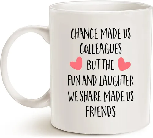 Vista 2 de MAUAG Regalos para compañeros de trabajo para mujeres y hombres – Chance Made Us Colleagues – Taza de café de 11 onzas para compañeros de trabajo