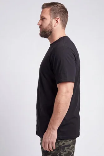 Vista 2 de KingSize Big & Tall - Camiseta ligera, sin encogimiento, con cuello redondo para hombre Negro