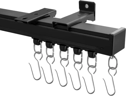 Vista 10 de Hoeflife Rieles para Cortinas de Techo, Riel para Cortinas de Montaje en Pared, Riel para Cortinas de Montaje en Techo de Servicio Pesado, Rieles