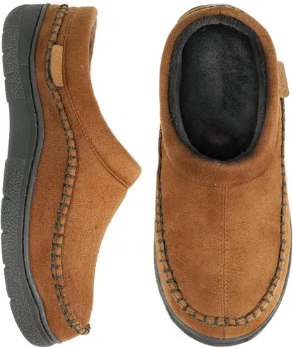Vista 14 de Zigzagger - Pantuflas tipo mocasín para hombre, para interiores y exteriores, pantuflas cálidas, cómodas, mullidas y anchas