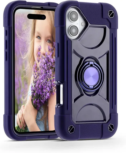 Vista 43 de MARKILL Funda compatible con iPhone Air de 6.5 pulgadas 2025 con soporte de anillo giratorio de 360 grados, protección contra caídas de grado