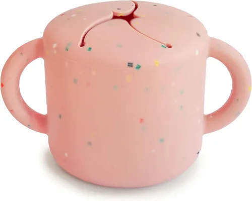 Vista 10 de mushie - Taza para merienda de silicona Contenedor de alimentos a prueba de derrames para niños pequeños y bebés (Abejas)