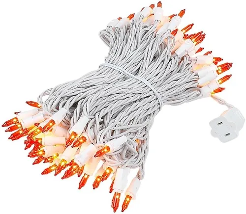 Vista 9 de Novelty Lights - Cadena de 100 mini luces incandescentes con bulbo, 50 pies, espaciadas cada 6 pulgadas, con cable blanco, con certificación UL