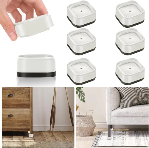 Vista 8 de Paquete de 12 elevadores de muebles de 1, 2 o 3 pulgadas, elevadores de cama ajustables resistentes para mesa, escritorio, sofá, silla, gabinete