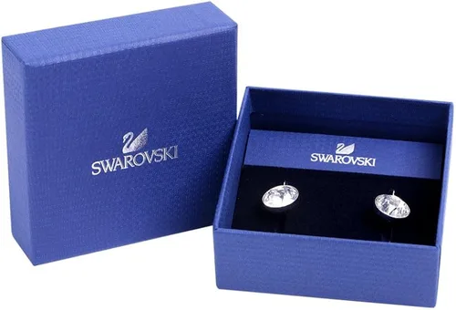 Vista 6 de Swarovski Bella Aretes pequeños de cristal enchapados en rodio