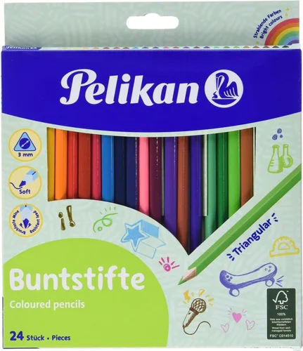 Vista 4 de Pelikan 700115 Lápices de Colores Triangulares Paquete de 12 FSC
