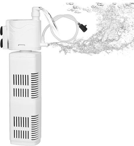 Vista 7 de El filtro de tanque de peces es adecuado para acuarios de 10-40 galones, filtrado/oxigenado/circulación de agua. Filtro bioquímico incorporado