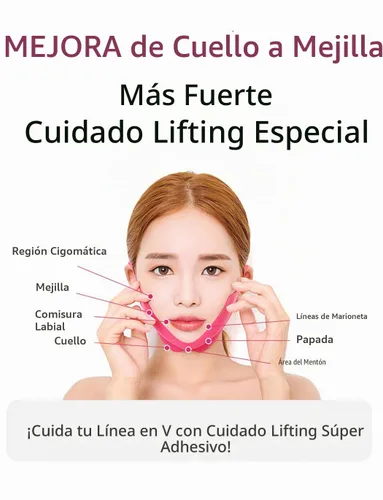 Vista 3 de Máscara de doble barbilla Creator Avajar Caffeine V Lifting Premium Plus+ Máscara 5 piezas - Máscara de línea en V Máscara de línea de cara