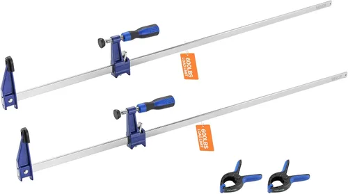 Vista 12 de VEVOR Abrazaderas de barra para carpintería, paquete de 2 abrazaderas paralelas de 24 pulgadas, abrazadera F con límite de carga de 1500 libras