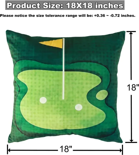 Vista 3 de Woho Juego de 2 fundas de almohada decorativas de golf de 18 x 18 pulgadas, funda de almohada con estampado de campo de golf holandés con cremallera