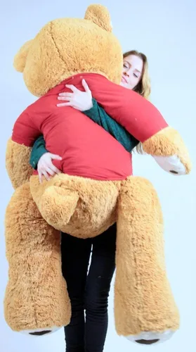 Vista 5 de Oso de peluche gigante de San Valentín de cinco pies de alto suave felpa lleva camiseta que dice feliz día de San Valentín