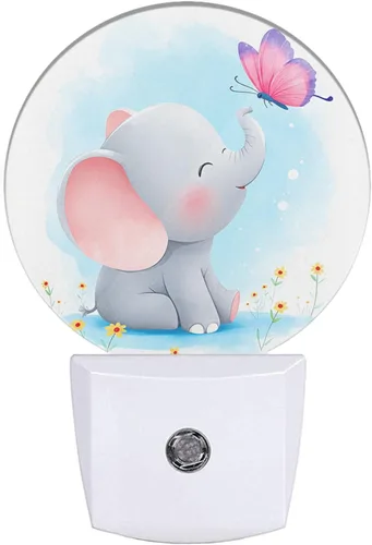 Vista 36 de EKOBLA Bonita luz nocturna de oso, bonito patrón de oso blanco enchufable a la pared con sensor de atardecer a amanecer, luz nocturna LED de 0.5 W