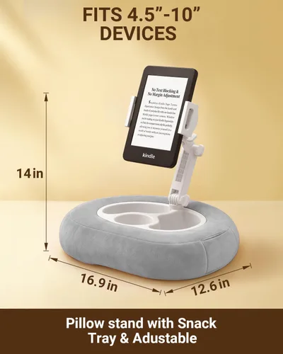 Vista 7 de Soporte de almohada Kindle para cama, soporte ajustable para tableta y teléfono para iPad, Kindle, sofá, soporte para aperitivos y bebidas, 50