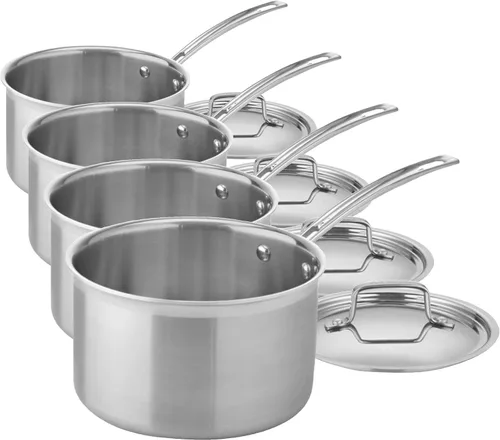 Vista 4 de Cuisinart Cacerola Multiclad Pro de triple capa de 1.5 cuartos de galón con tapa, MCP19-16N