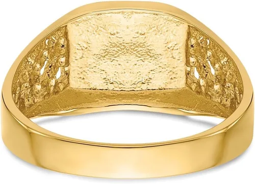 Vista 5 de Anillo de sello con monograma grabable de oro amarillo sólido de 14 k para hombre, talla 9, Metal