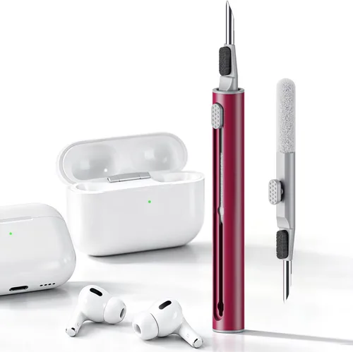 Vista 9 de Hyashee Kit limpiador para Airpods Pro 1 2 3 pluma de limpieza multifunción con cepillo suave esponja flocado para auriculares Bluetooth, Negro
