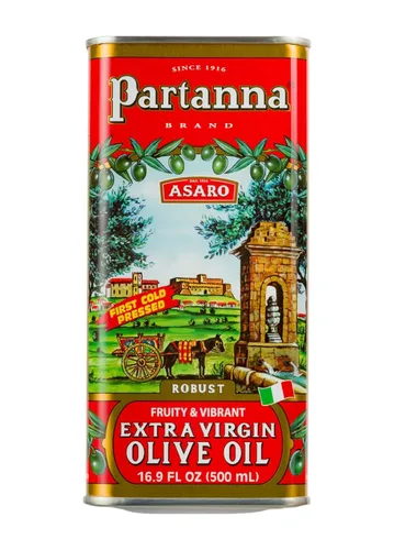 Vista 6 de Partanna Aceite de oliva virgen extra, lata de 101 onzas.