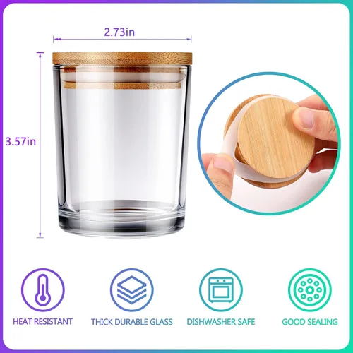 Vista 3 de 20 PCS Tarros para Velas, Tarros para Velas con Tapas, Kit para Hacer Velas, Tarros para Velas al Por Mayor para Velas