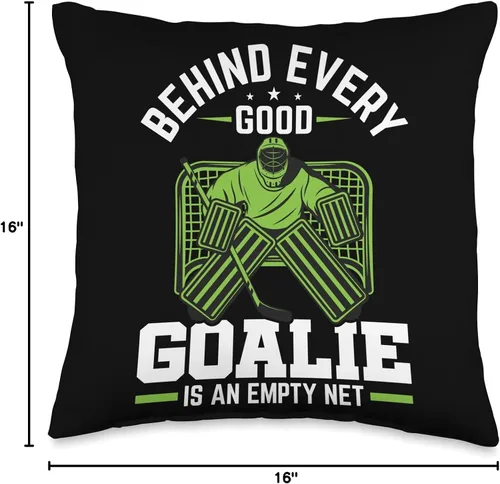 Vista 4 de Ice Hockey Gifts for Players Fans Coaches Coaches Máscara de portero, traje de jugador para almohada de portero de hockey sobre hielo, 16 x 16