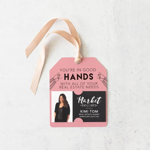 Vista 6 de Real Estate "You're in Good Hands" Pop By Gift Tag 36-GT001