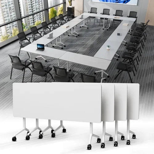 Vista 14 de Mesa de conferencias plegable, mesa de sala de conferencias con ruedas, mesa de conferencias plegable modular, mesas de reuniones de entrenamiento