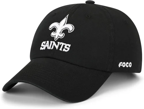 Vista 18 de FOCO NFL Gorras y Gorras Casuales para Hombres con Logotipo de Equipo de la NFL, Negro y Blanco