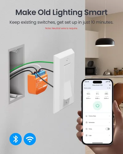 Vista 3 de SwitchBot Interruptor de relé inteligente (interruptor de relé 1PM US)