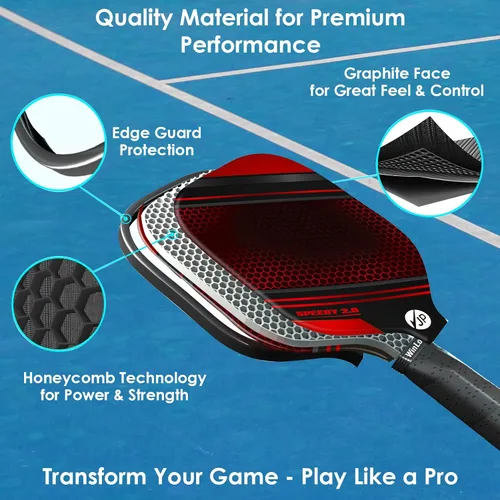 Vista 2 de JPWinLook - Juego de palas de pickleball de alta calidad, paleta de pickleball de fibra de carbono de grafito, paletas de pickleball aprobadas por