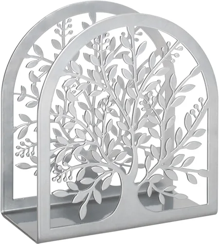 Vista 9 de Servilletero para mesas, diseño de árbol de la vida, moderno servilletero de metal para el hogar, cocina y fiesta de picnic, bronce